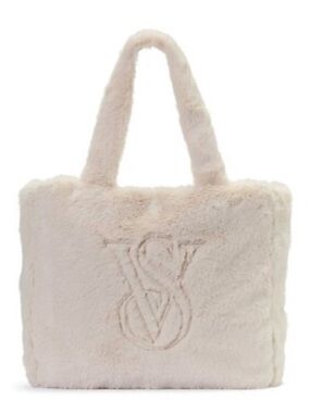 Victoria's Secret Plush Cream Faux-Fur Tote